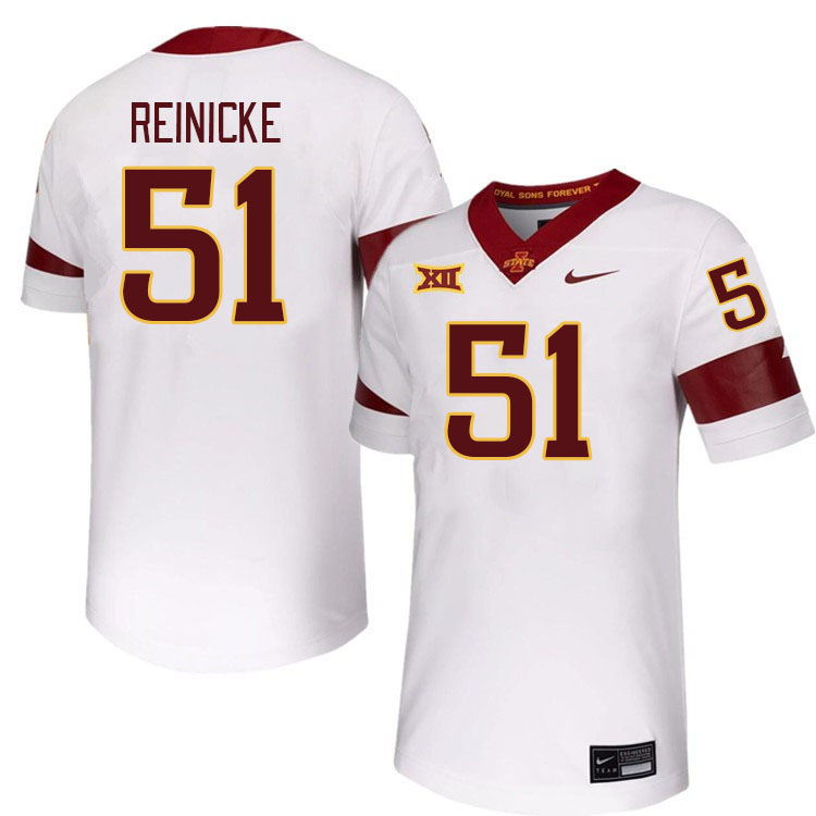 Men #51 Nick Reinicke Iowa State Cyclones College Football Jerseys Stitched-White